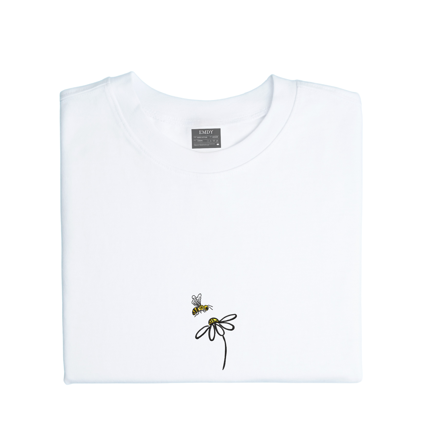 Bee & Flower Embroidred Unisex Tshirt