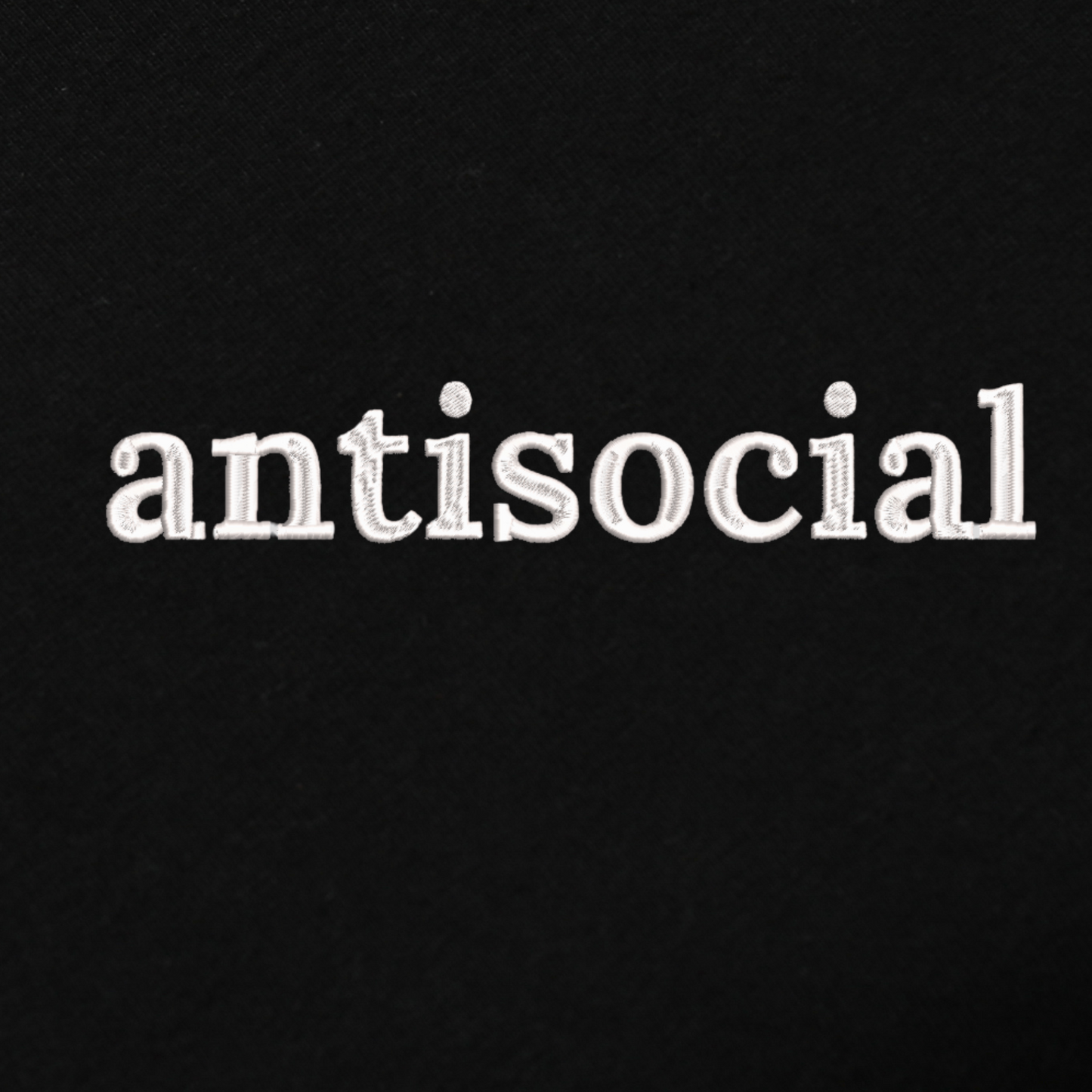 Antisocial Embroidred Unisex Hoodie