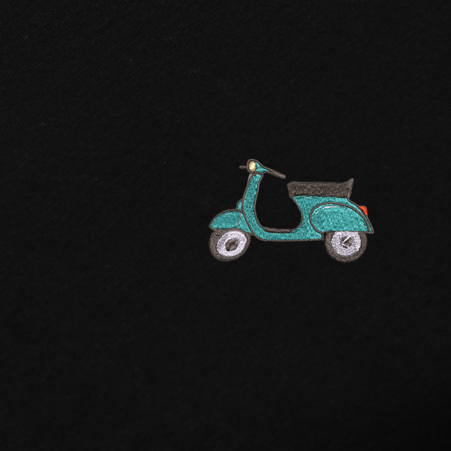 Turquoise Scooter Embroidred Unisex Tshirt