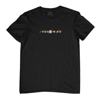 Planets Embroidred Unisex Tshirt