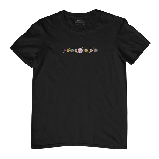 Planets Embroidred Unisex Tshirt