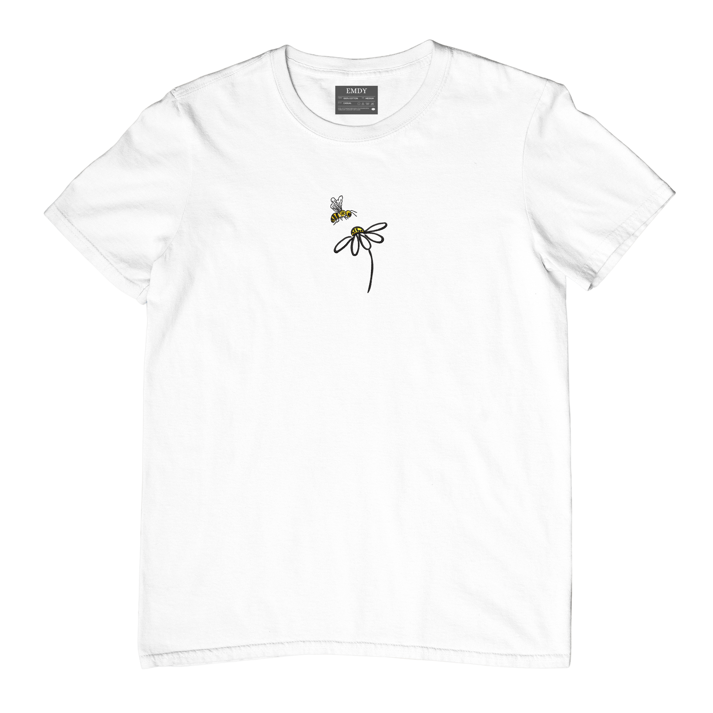Bee & Flower Embroidred Unisex Tshirt