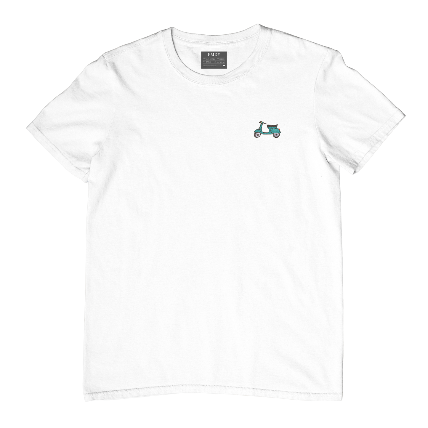 Turquoise Scooter Embroidred Unisex Tshirt