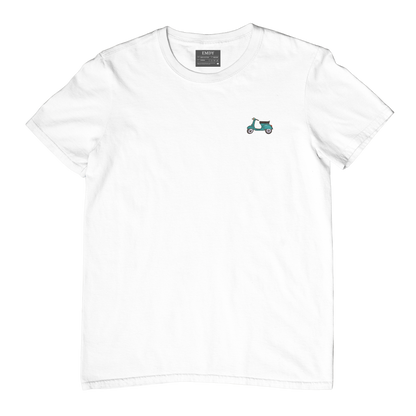 Turquoise Scooter Embroidred Unisex Tshirt
