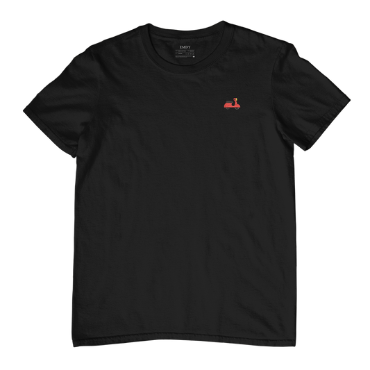 Red Scooter Embroidred Unisex Tshirt