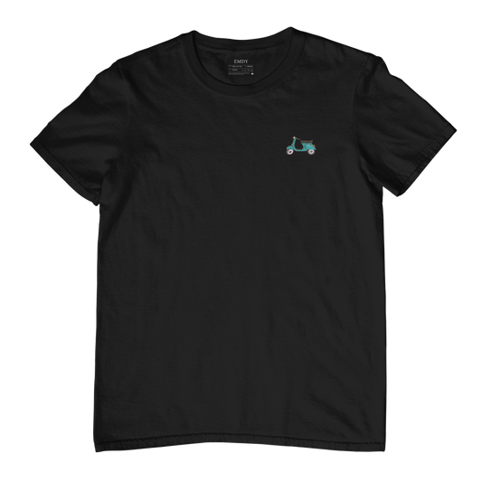 Turquoise Scooter Embroidred Unisex Tshirt