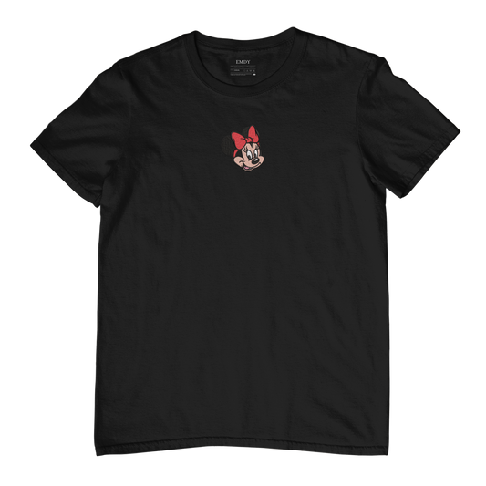 Cute Face Girl Embroidred Unisex Tshirt