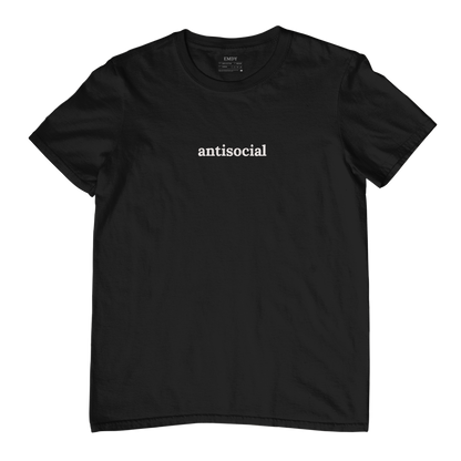 Antisocial Embroidred Unisex Tshirt