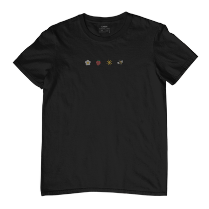 Flower Sun Bee Embroidred Unisex Tshirt