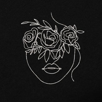 Girl Face Embroidred Unisex Tshirt