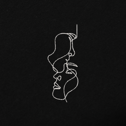 Couple Face Embroidred Unisex Tshirt