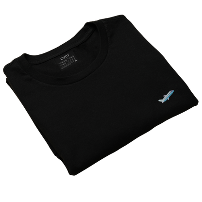Plane Embroidred Unisex Tshirt