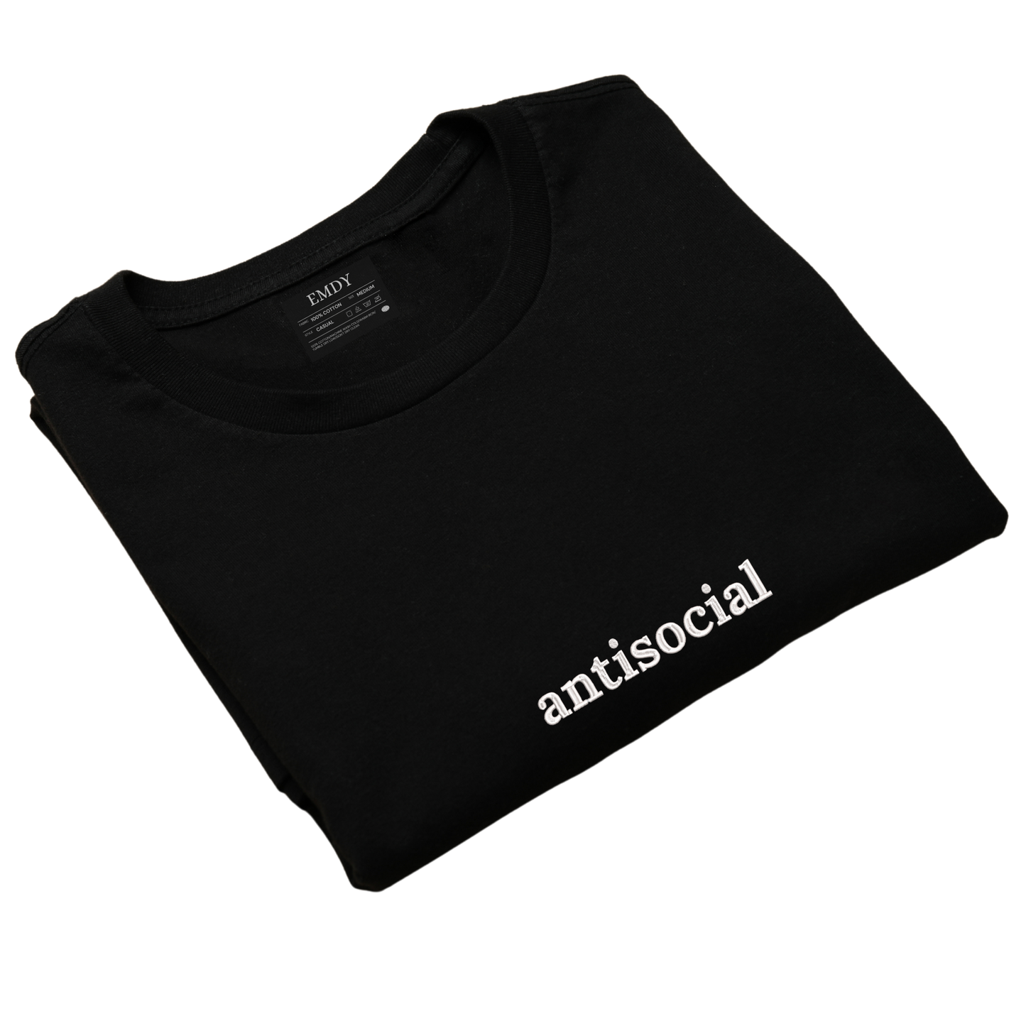 Antisocial Embroidred Unisex Tshirt