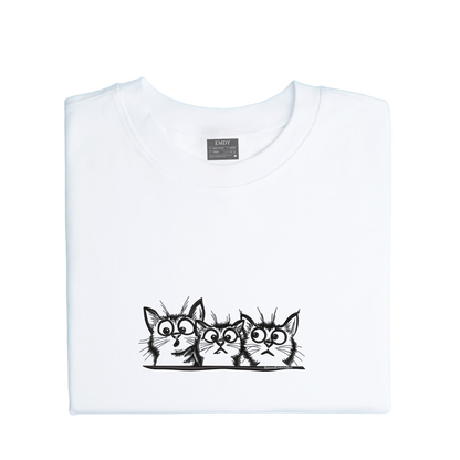 Three Cats Embroidred Unisex Tshirt