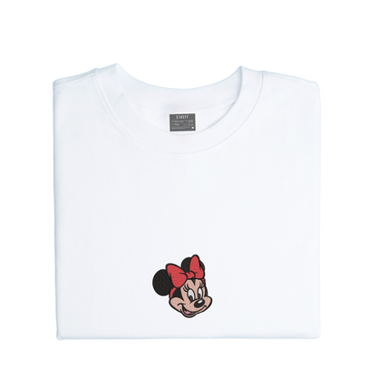 Cute Face Girl Embroidred Unisex Tshirt