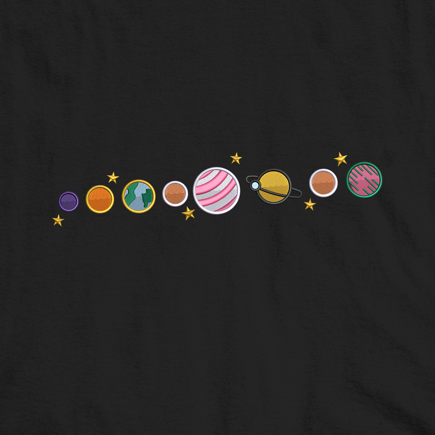 Planets Embroidred Unisex Tshirt