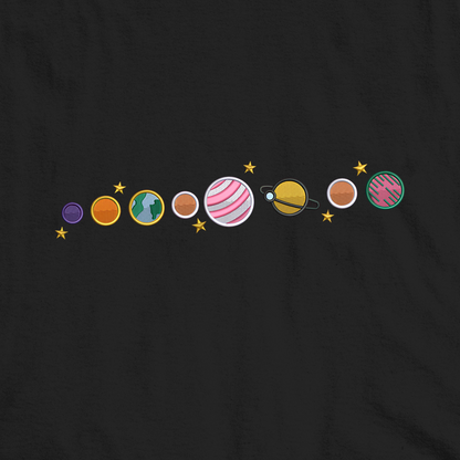 Planets Embroidred Unisex Tshirt