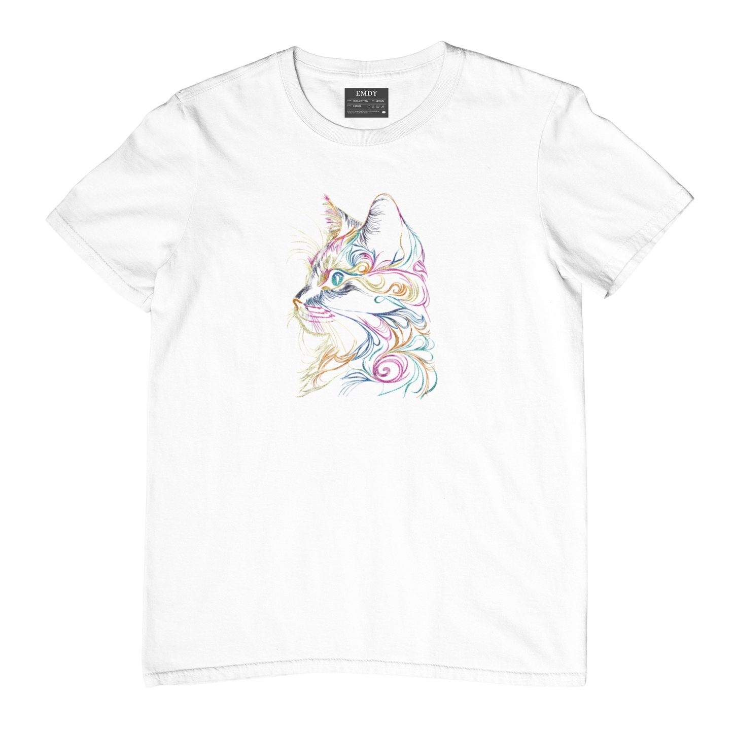 Cute Cat Face Embroidred Unisex Tshirt
