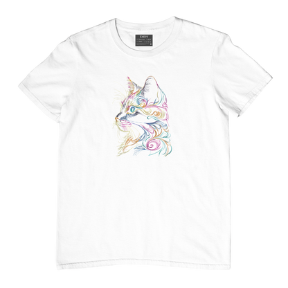 Cute Cat Face Embroidred Unisex Tshirt