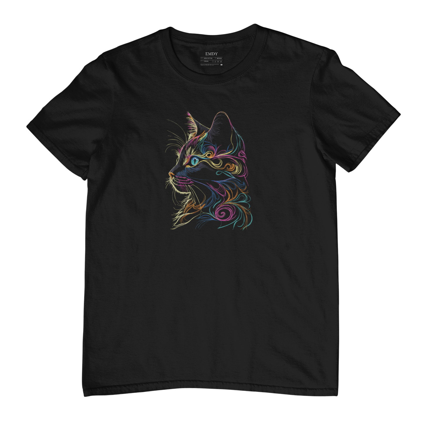 Cute Cat Face Embroidred Unisex Tshirt