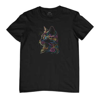 Cute Cat Face Embroidred Unisex Tshirt