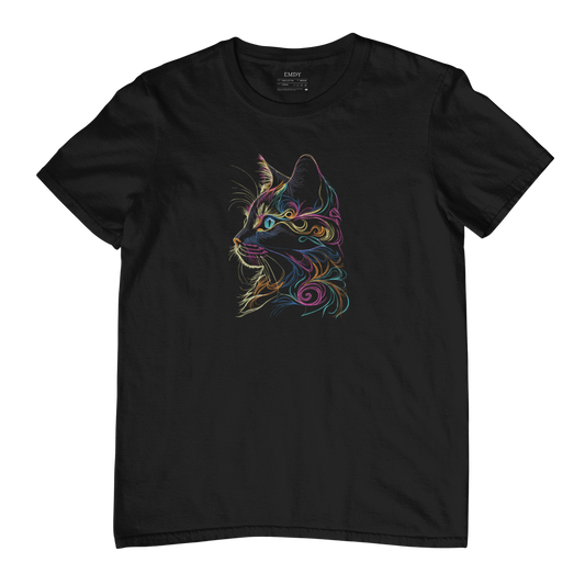 Cute Cat Face Embroidred Unisex Tshirt