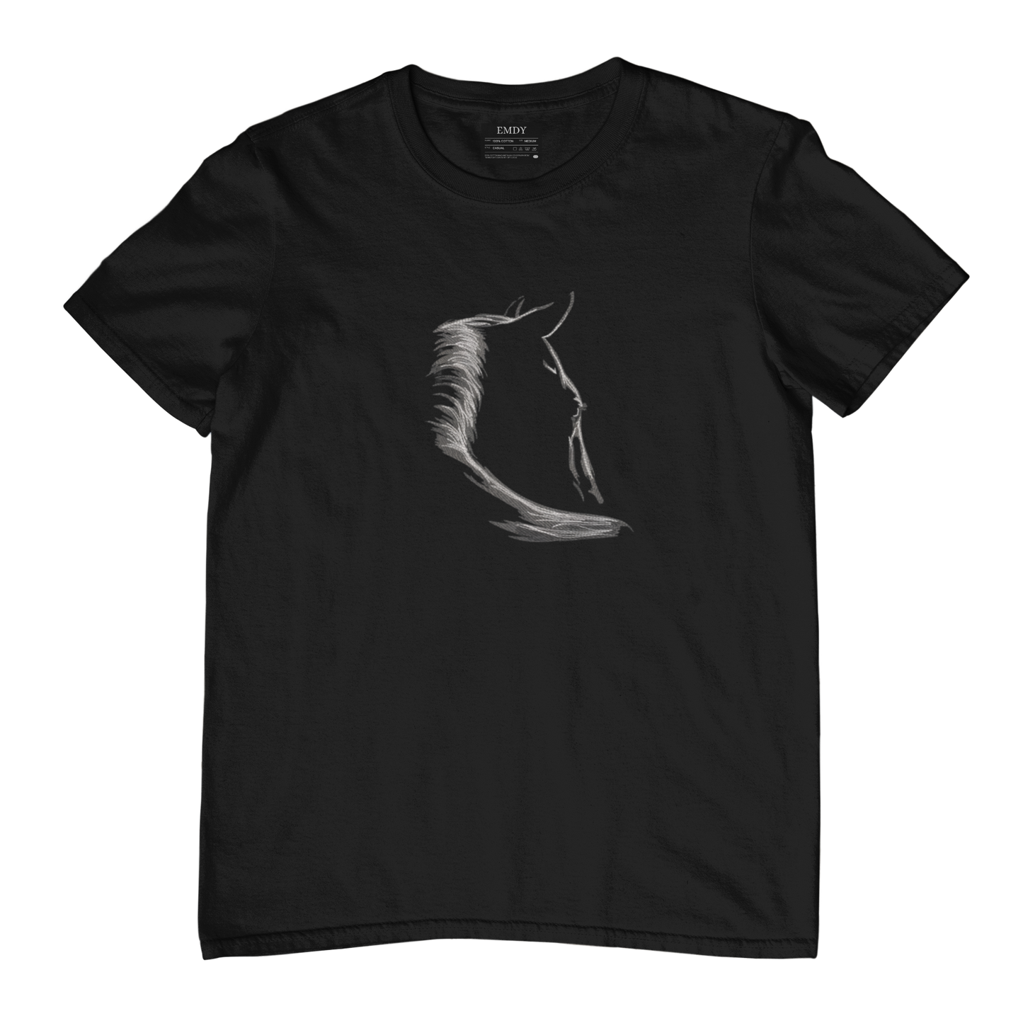Horse Silhouette Embroidred Unisex Tshirt