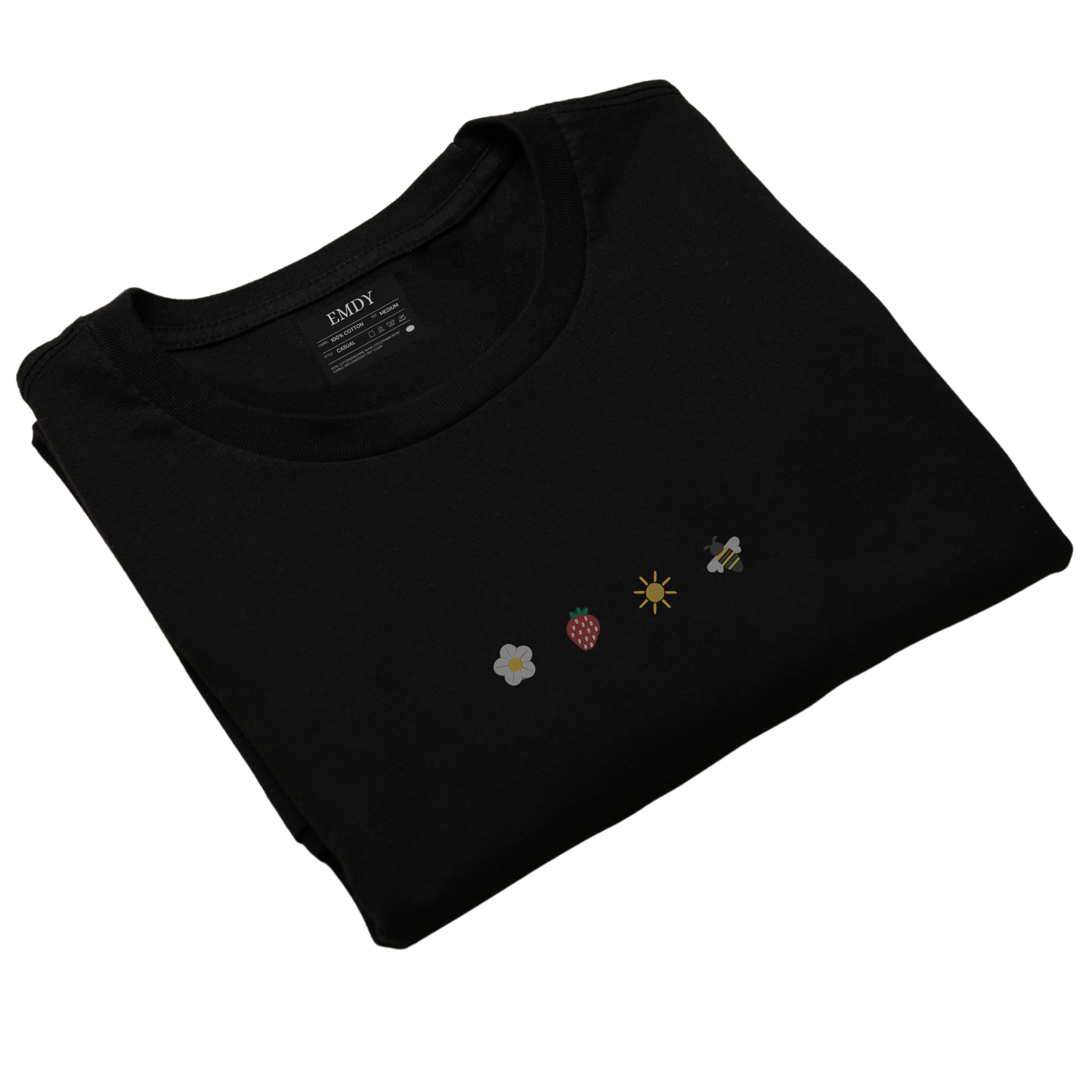 Flower Sun Bee Embroidred Unisex Tshirt