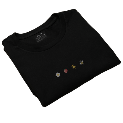 Flower Sun Bee Embroidred Unisex Tshirt