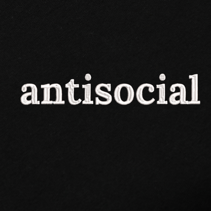 Antisocial Embroidred Unisex Hoodie