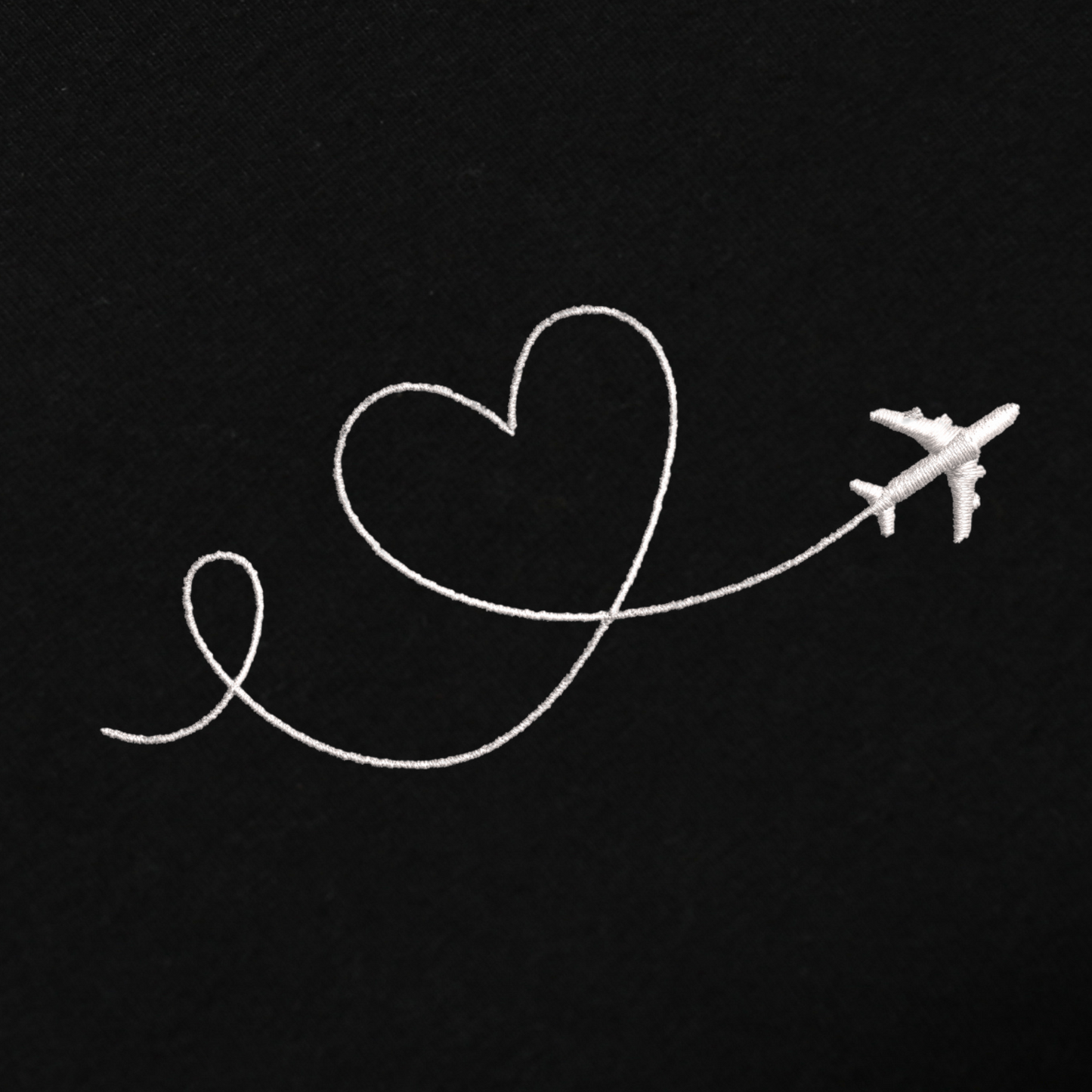Plane Heart Embroidred Unisex Sweatshirt
