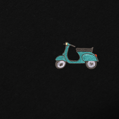 Turquoise Scooter Embroidred Unisex Tshirt